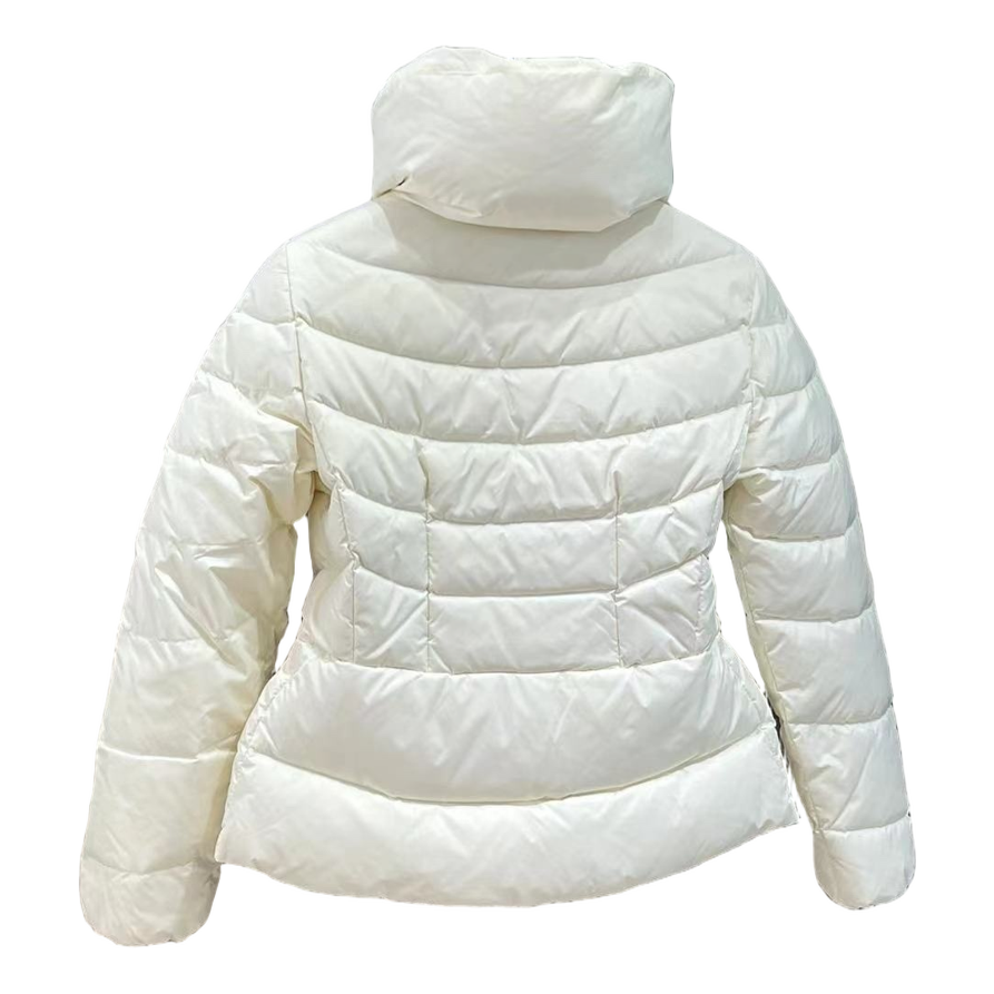 Moncler Drawstring-Waist Stand-Collar Puffer Jacket – Ivory