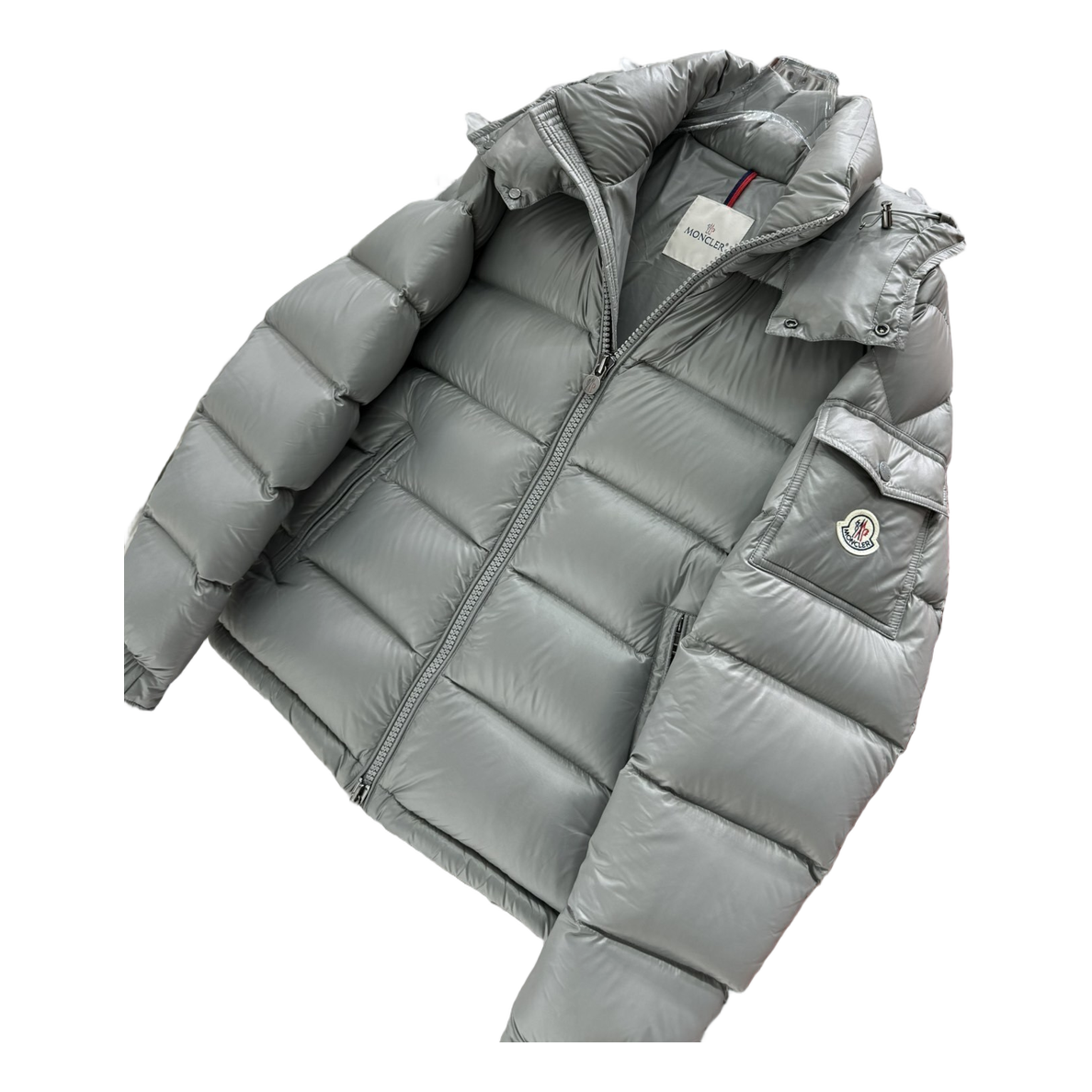 Moncler Maya Hooded Puffer – Gray