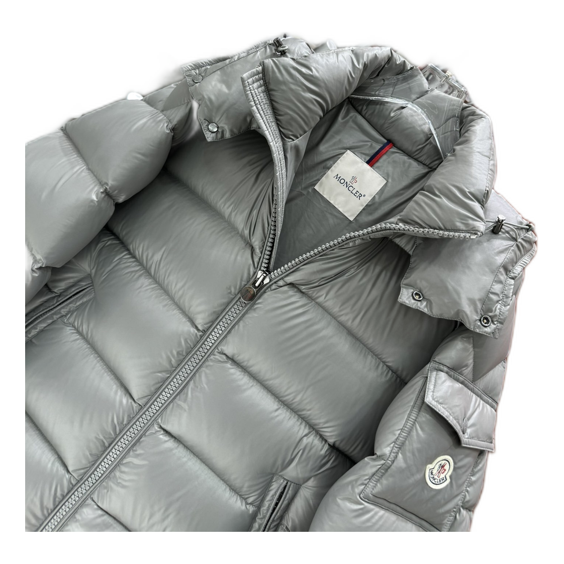 Moncler Maya Hooded Puffer – Gray
