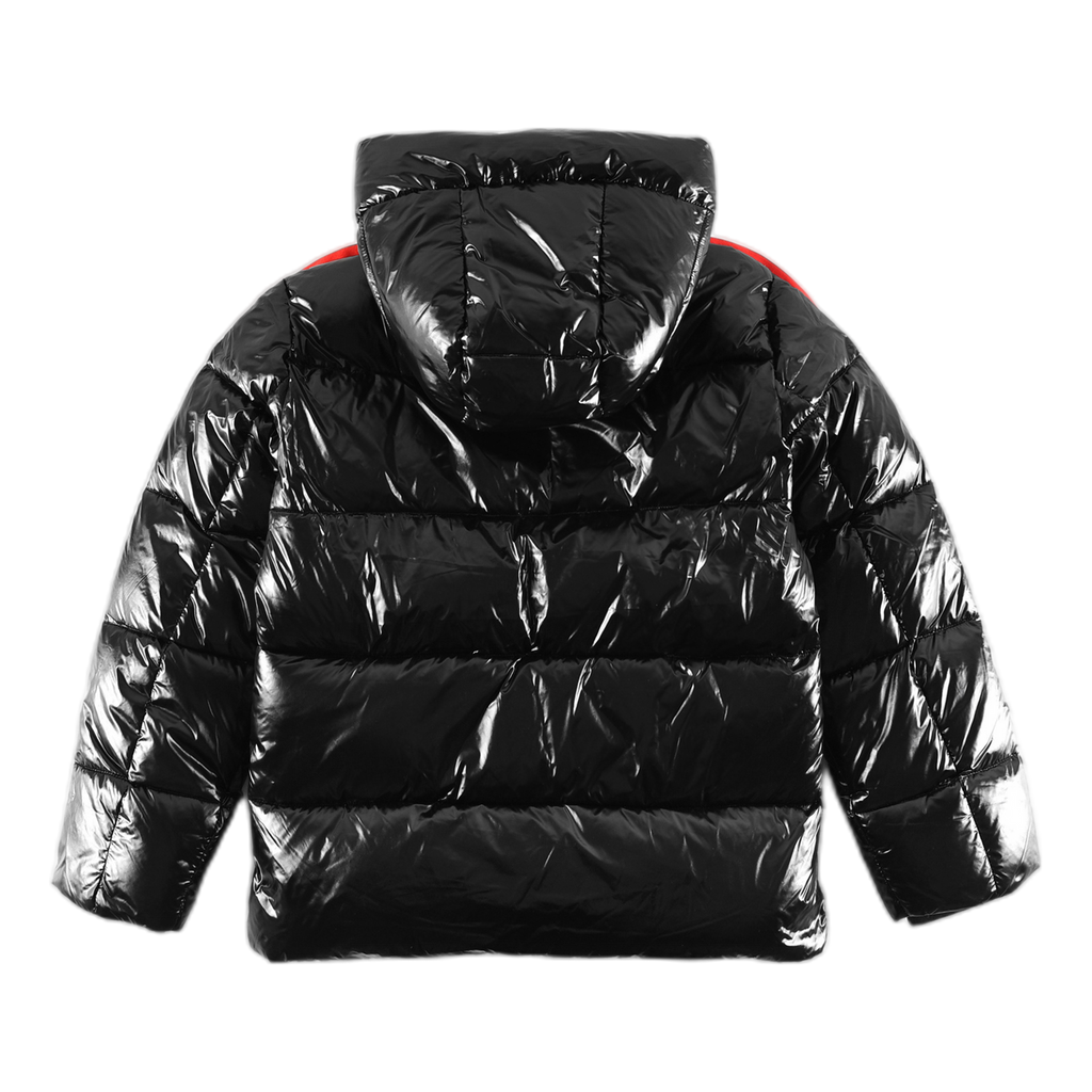 Moncler Tricolour Glossy Hooded Puffer – Sleeve Stripe