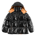 Moncler Copper-Lined Glossy Short Puffer Jacket – Black