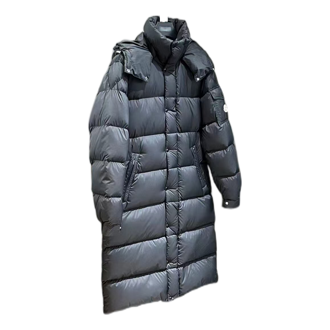 Moncler Hanoverian Hooded Long Puffer Coat – Black