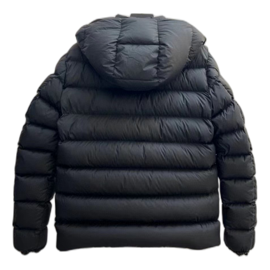 Moncler Vertical-Logo Snap-Front Puffer – Black