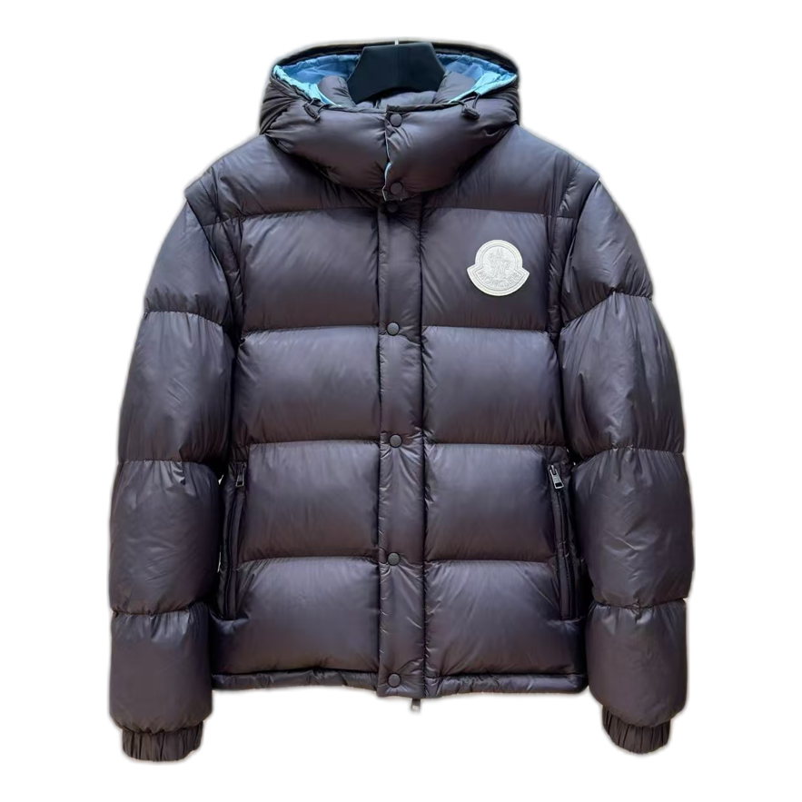 Moncler Oversized Chest-Badge Hooded Puffer