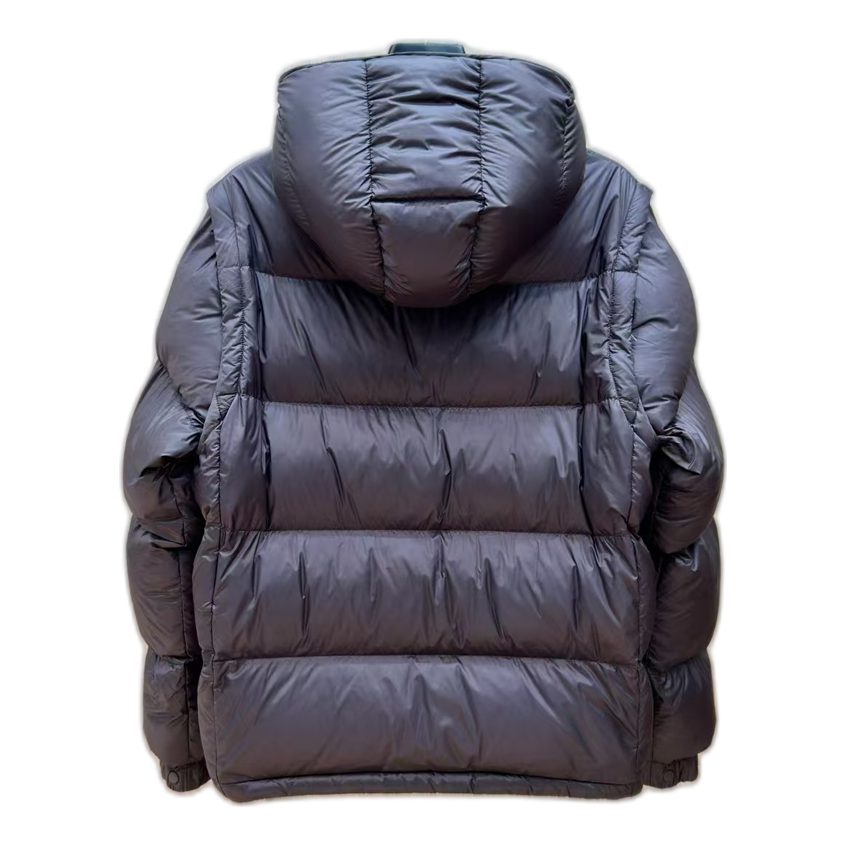 Moncler Oversized Chest-Badge Hooded Puffer
