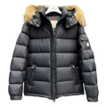 Moncler Fur-Trim Hooded Puffer – Black