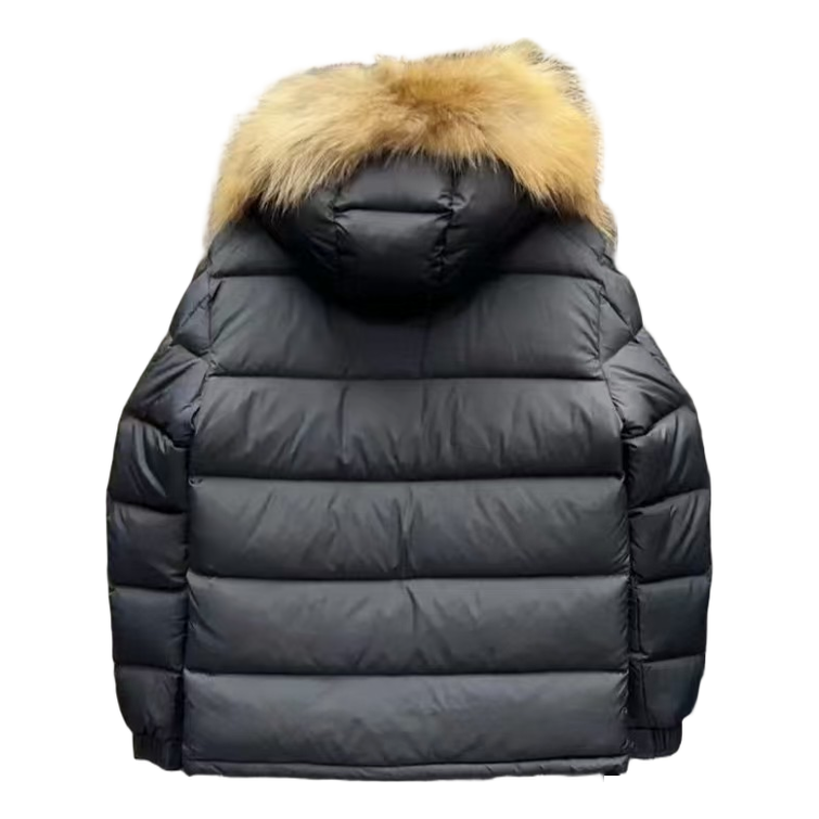 Moncler Fur-Trim Hooded Puffer – Black