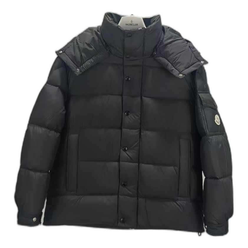 Moncler Matte Snap-Front Hooded Puffer
