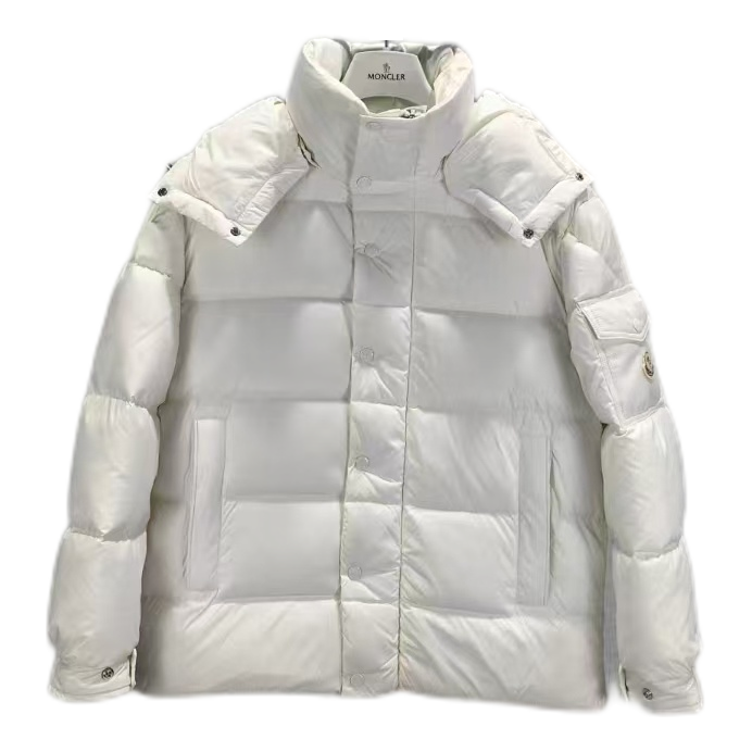 Moncler Matte Snap-Front Hooded Puffer