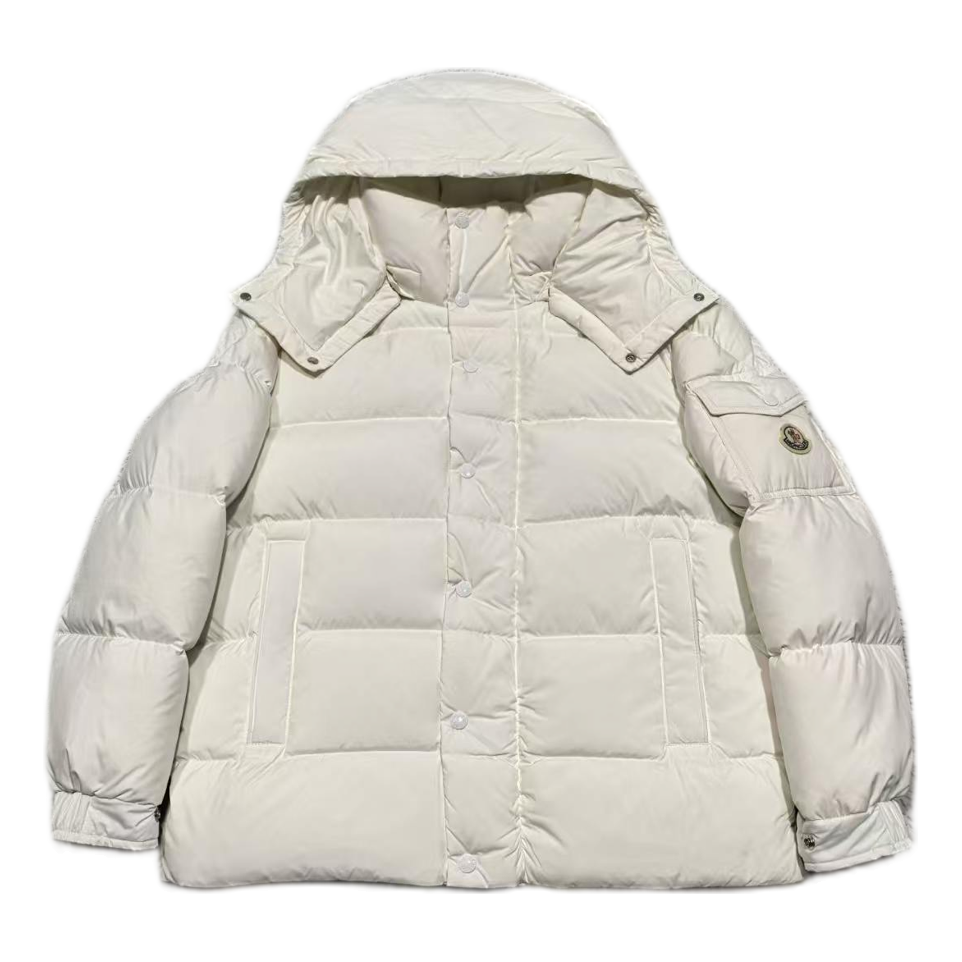 Moncler Matte Snap-Front Hooded Puffer