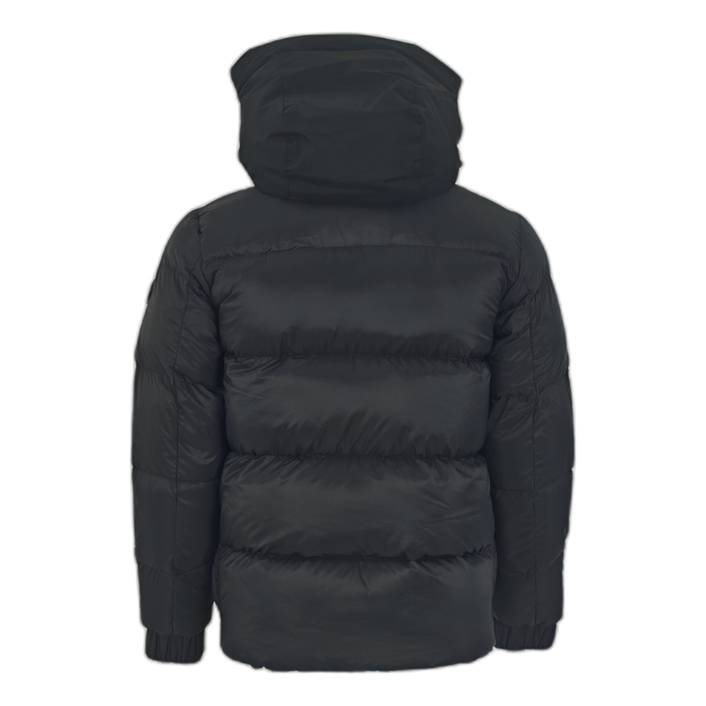 Moncler Tonal-Logo High-Collar Puffer – Black