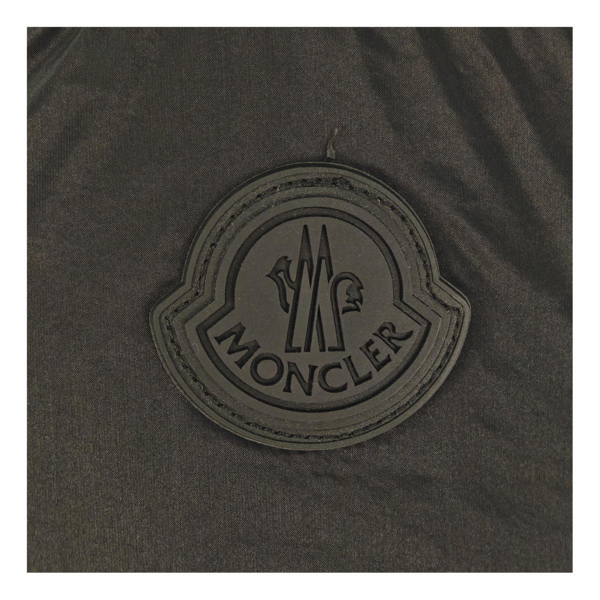 Moncler Tonal-Logo High-Collar Puffer – Black