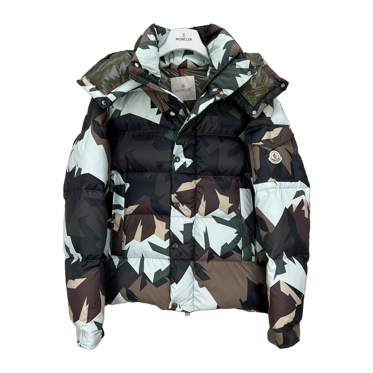 Moncler Mosa Camouflage Hooded Puffer