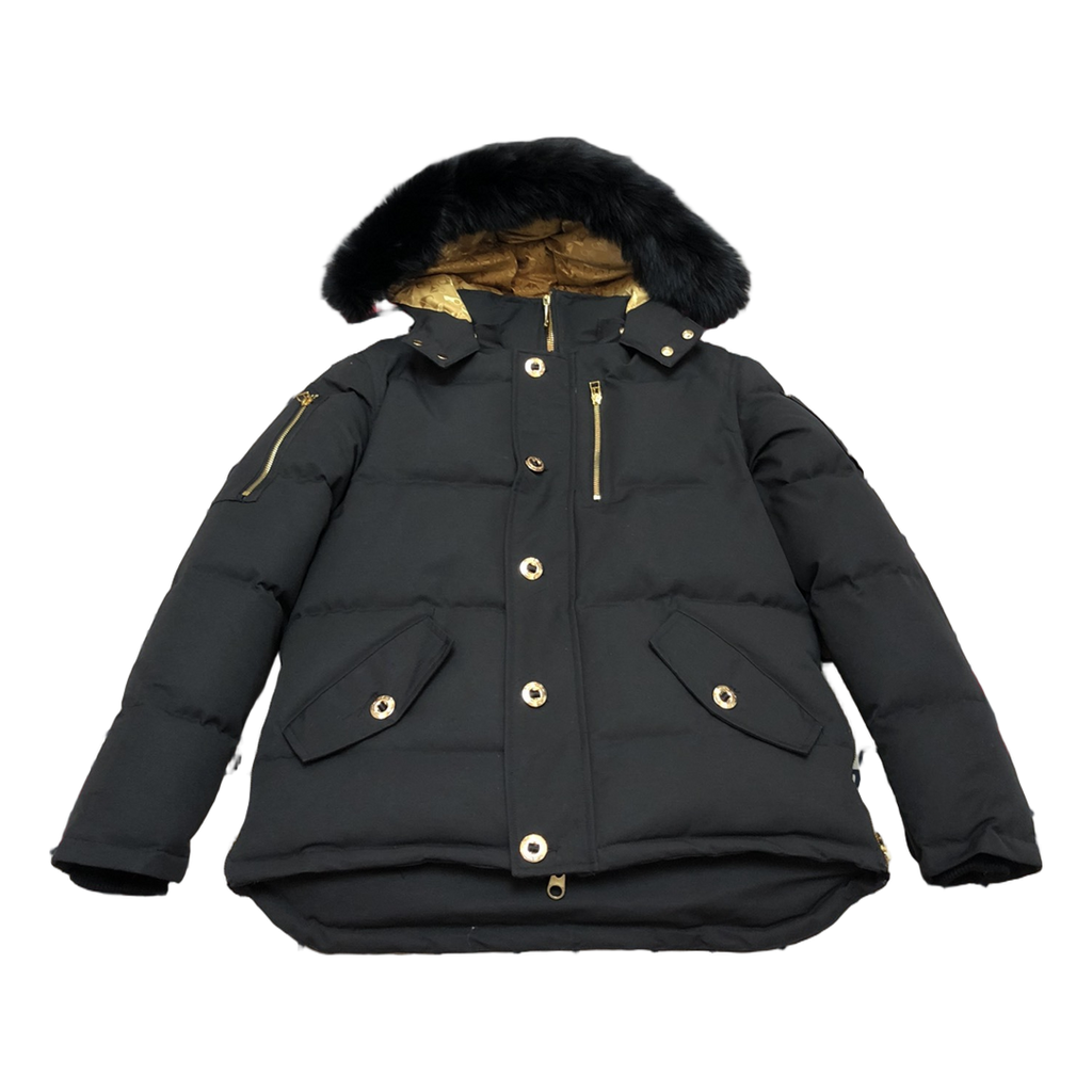 Moose Knuckles Gold 3Q Fur-Trim Puffer – Black