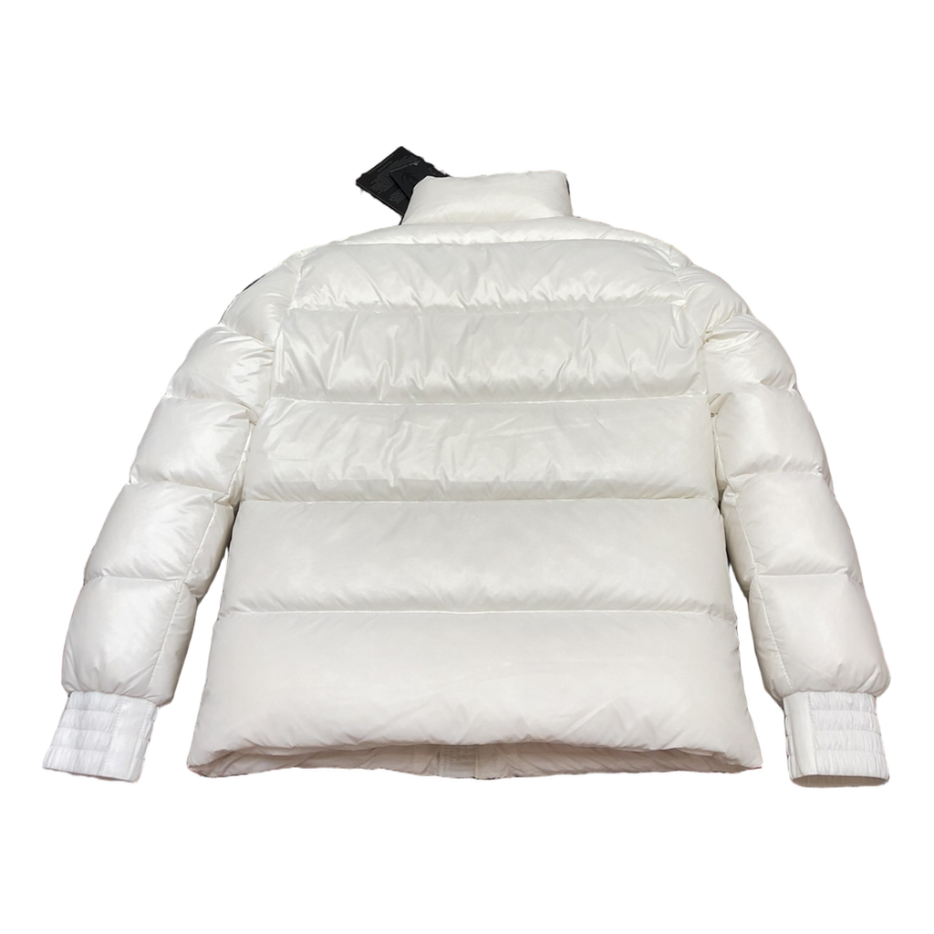 Moose Knuckles Logo-Zip Quilted Puffer Bomber – Off White