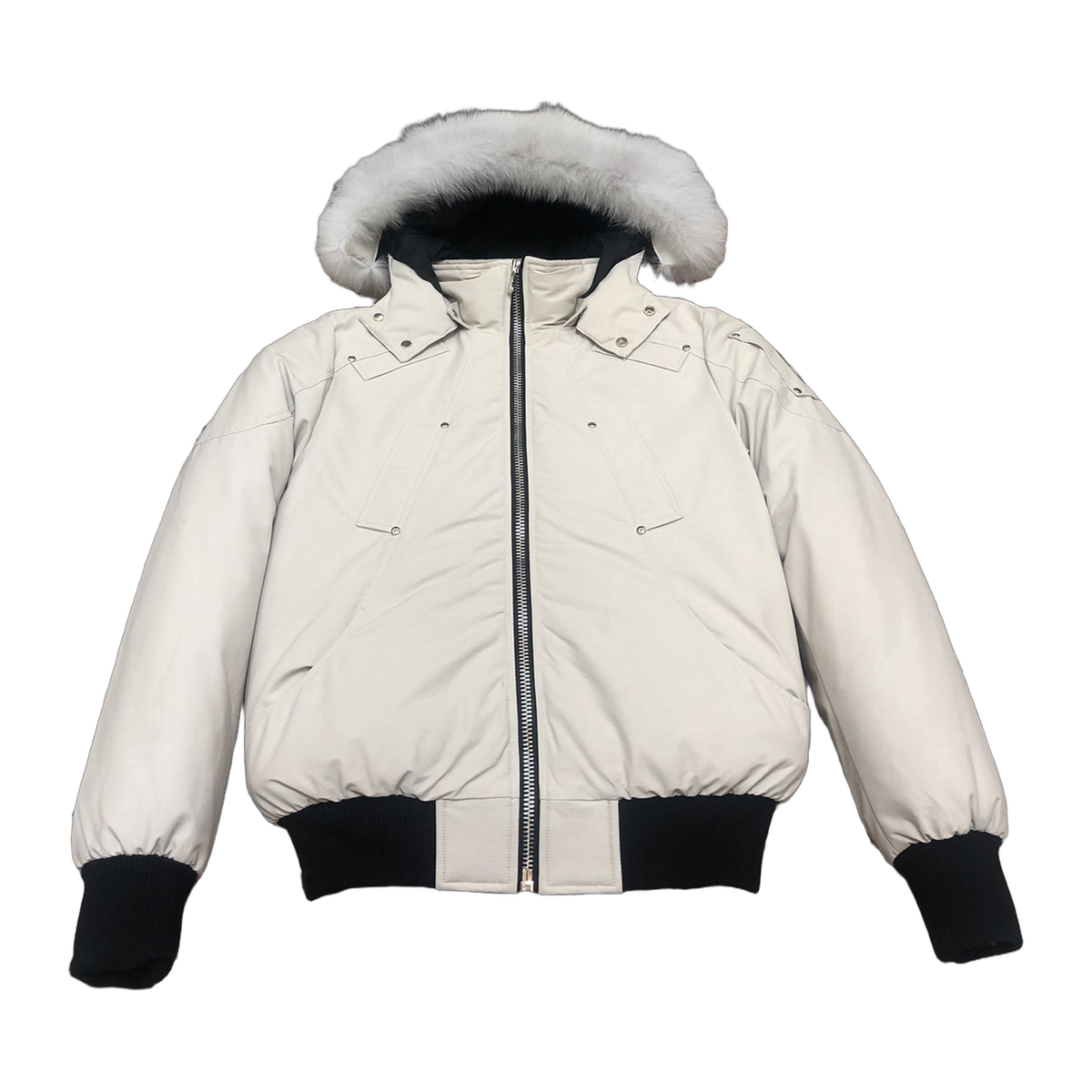 Moose Knuckles Men's Original Ballistic Shearling-Trim Bomber – Black