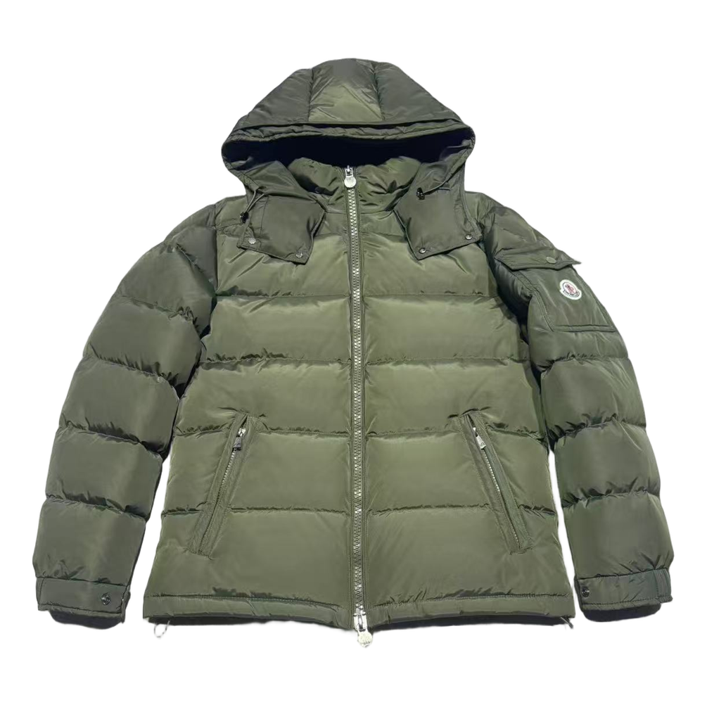 Moncler Maya Matte Hooded Puffer – Olive Green