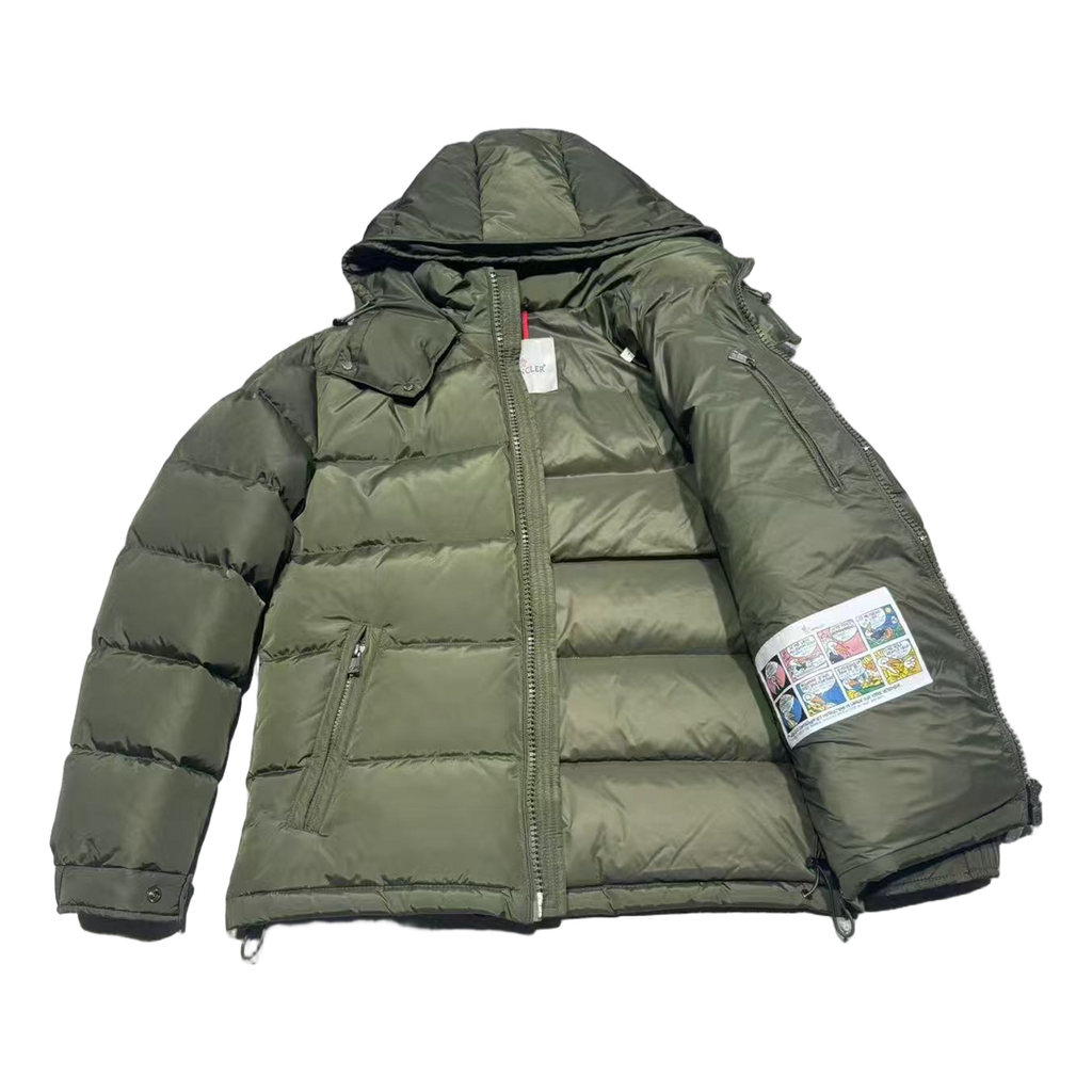 Moncler Maya Matte Hooded Puffer – Olive Green