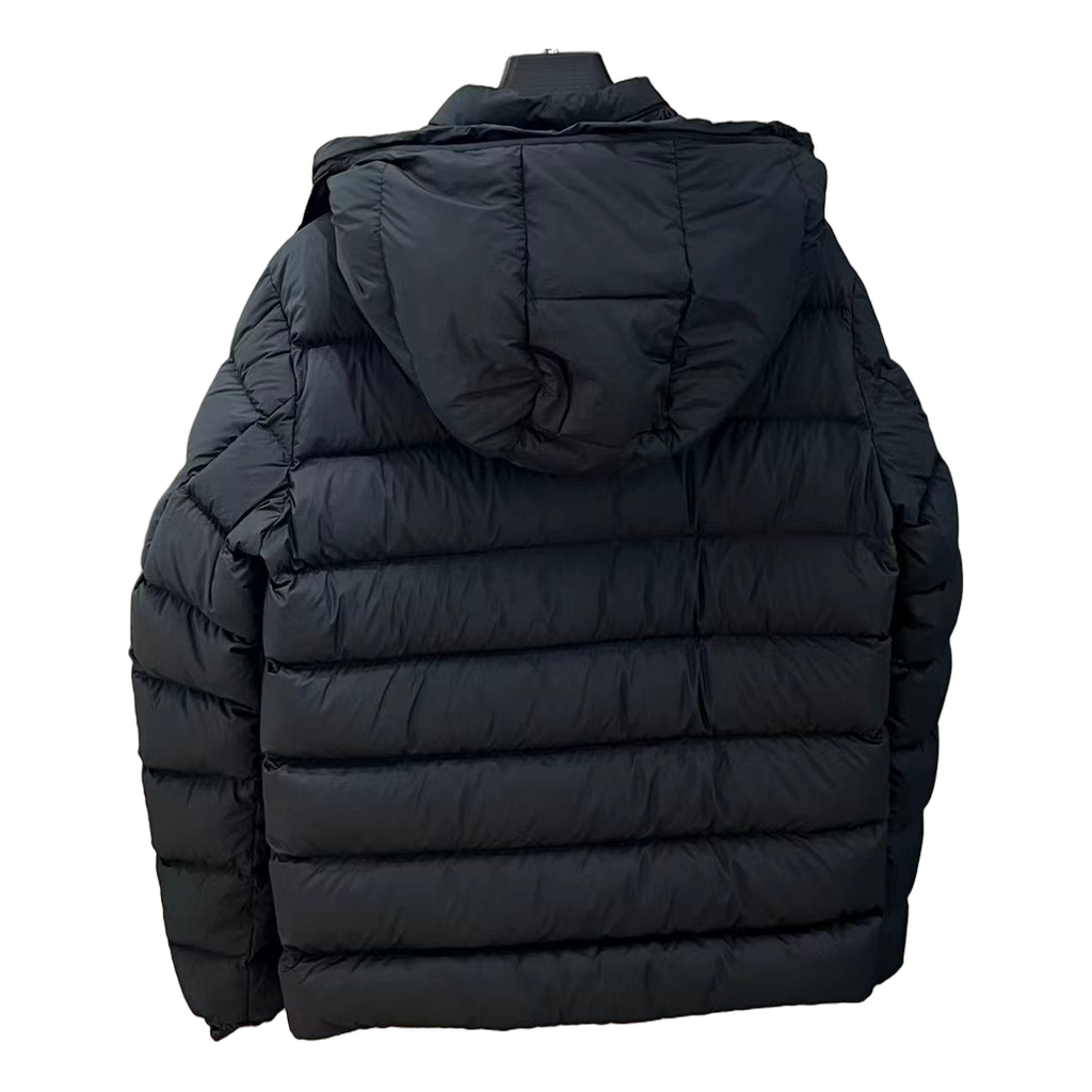 Moncler Vertical-Logo Hooded Puffer – Black