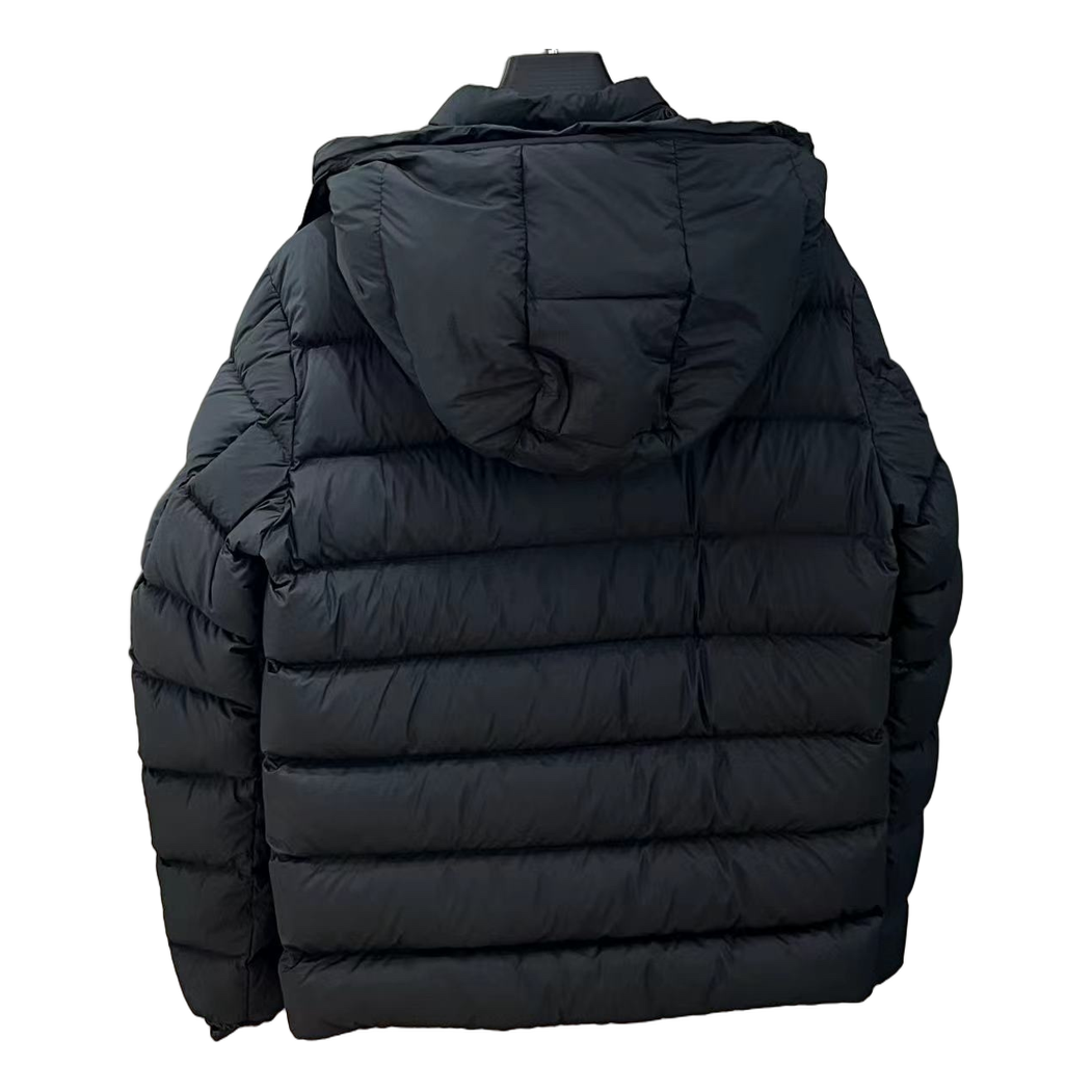 Moncler Vertical-Logo Hooded Puffer – Black