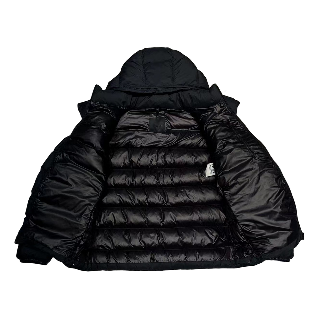 Moncler Vertical-Logo Hooded Puffer – Black
