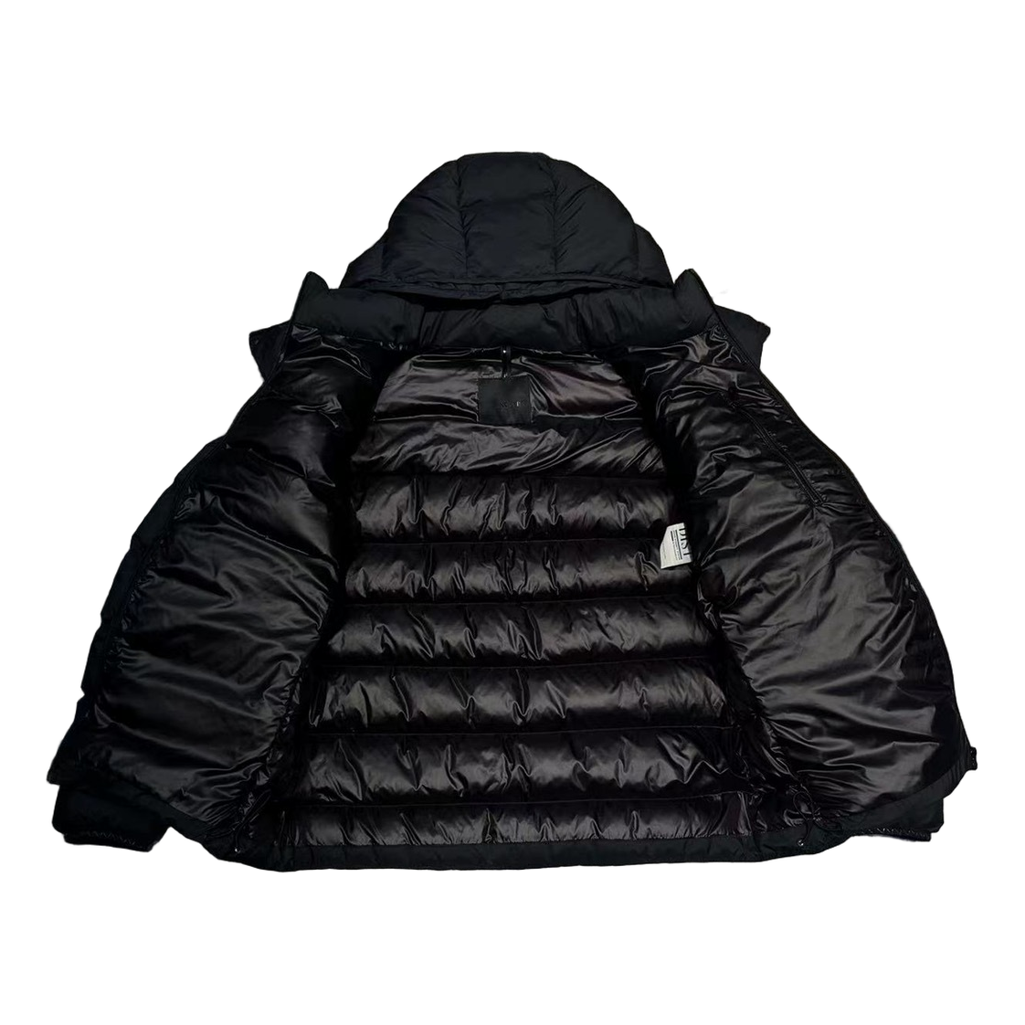 Moncler Vertical-Logo Hooded Puffer – Black