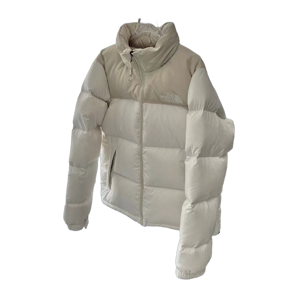 The North Face Stand-Collar Cropped Puffer Jacket – Cream